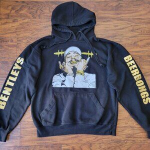 POST MALONE Beerbongs & Bentleys Posty Gold Lettering Pullover Hoodie sz M EUC